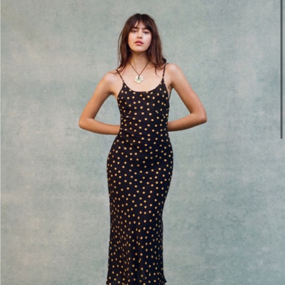 Realisation par iggy dress in yellow polka dot